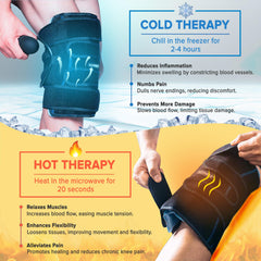 Koprez Knee CryoPump compression strap secures a snug fit for daily activities.