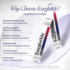 Korglutide ingredients label highlights peptide basis and Korean GMP origin.