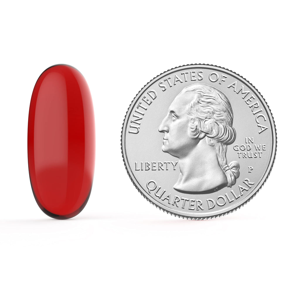 Kori Krill Oil on kitchen counter suggests easy daily use.