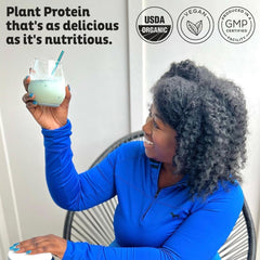 KOS Immunity Blend blueberry shake for daily wellness