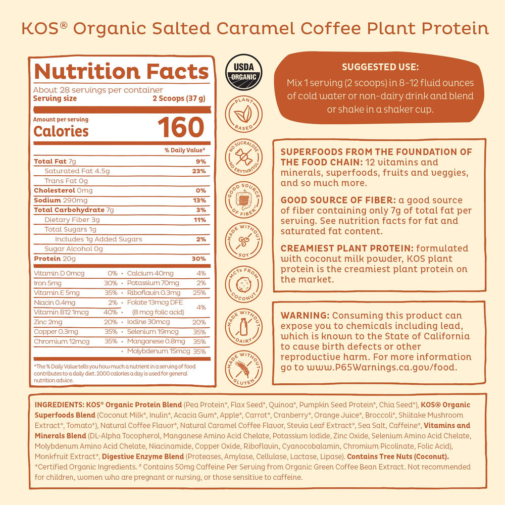 KOS on-the-go coffee protein shake in travel-friendly bottle
