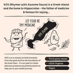Digestive enzymes label on KOS protein powder packaging