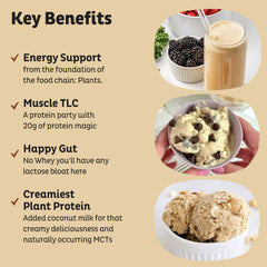 KOS Vegan Protein Powder shake bottle on counter for convenient meals