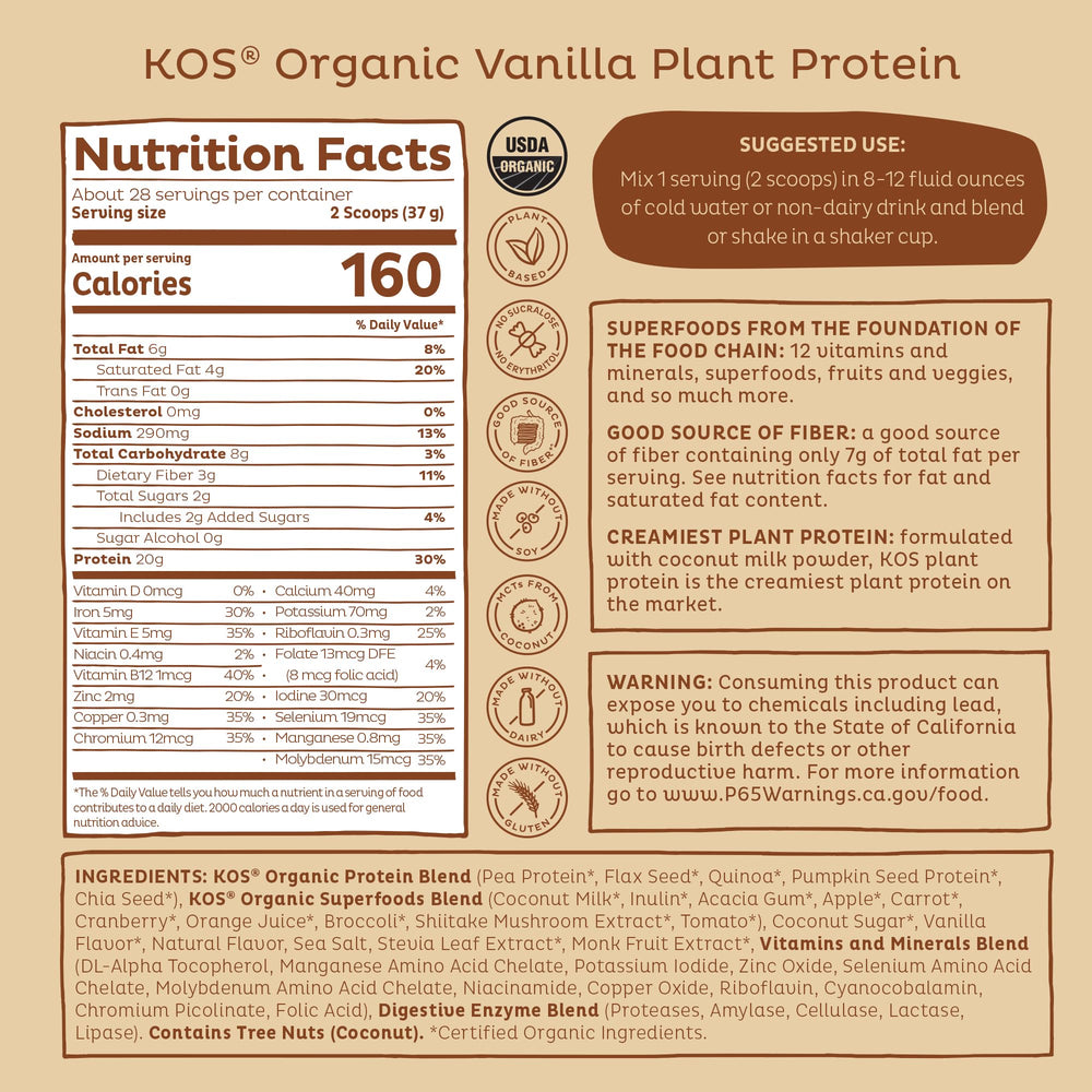 KOS Vegan Protein Powder vanilla smoothie bowl idea