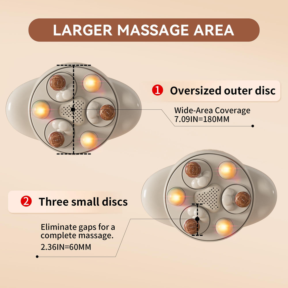KOSTAK deep kneading action with bi-directional disks targets abdomen muscles and tissues.