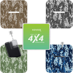 KOVOQ Tandem Mobi adhesive sleeve on skin in camo, secure pump fit