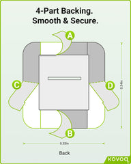 KOVOQ Tandem Mobi split backing technology eases alignment during application.