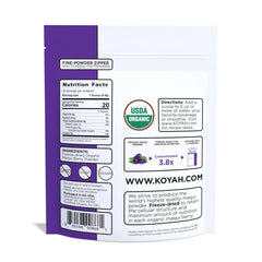 KOYAH freeze-dried maqui berries powder jar, rich purple color for nutrient-rich drinks