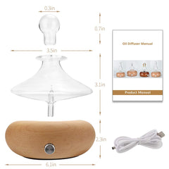 KPOKPO diffuser on natural wood base combines elegance and functionality