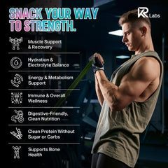 KR Labs Zero Carb Clear Whey Gummies 300g bag highlights total protein per bag.