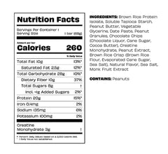 Kreatures of Habit Daily Bar peanut butter crunch, crunchy texture and energy