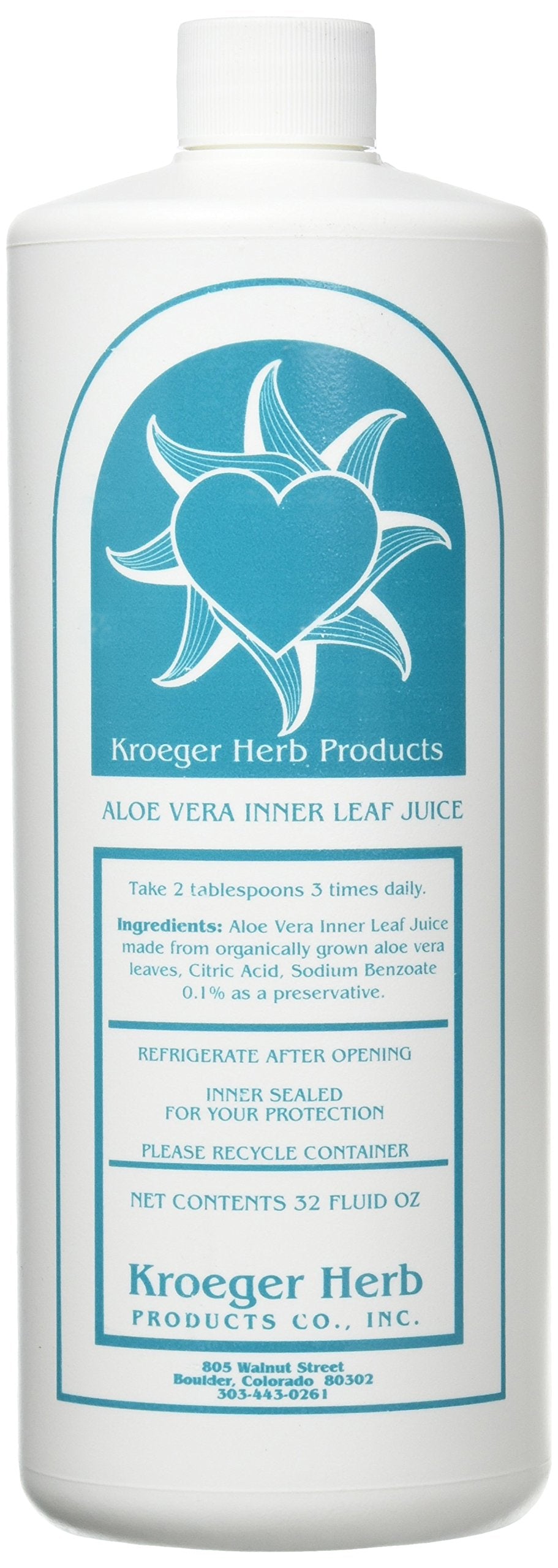 Kroeger Herb Aloe Vera Gel inner leaf bottle pour for easy daily application.