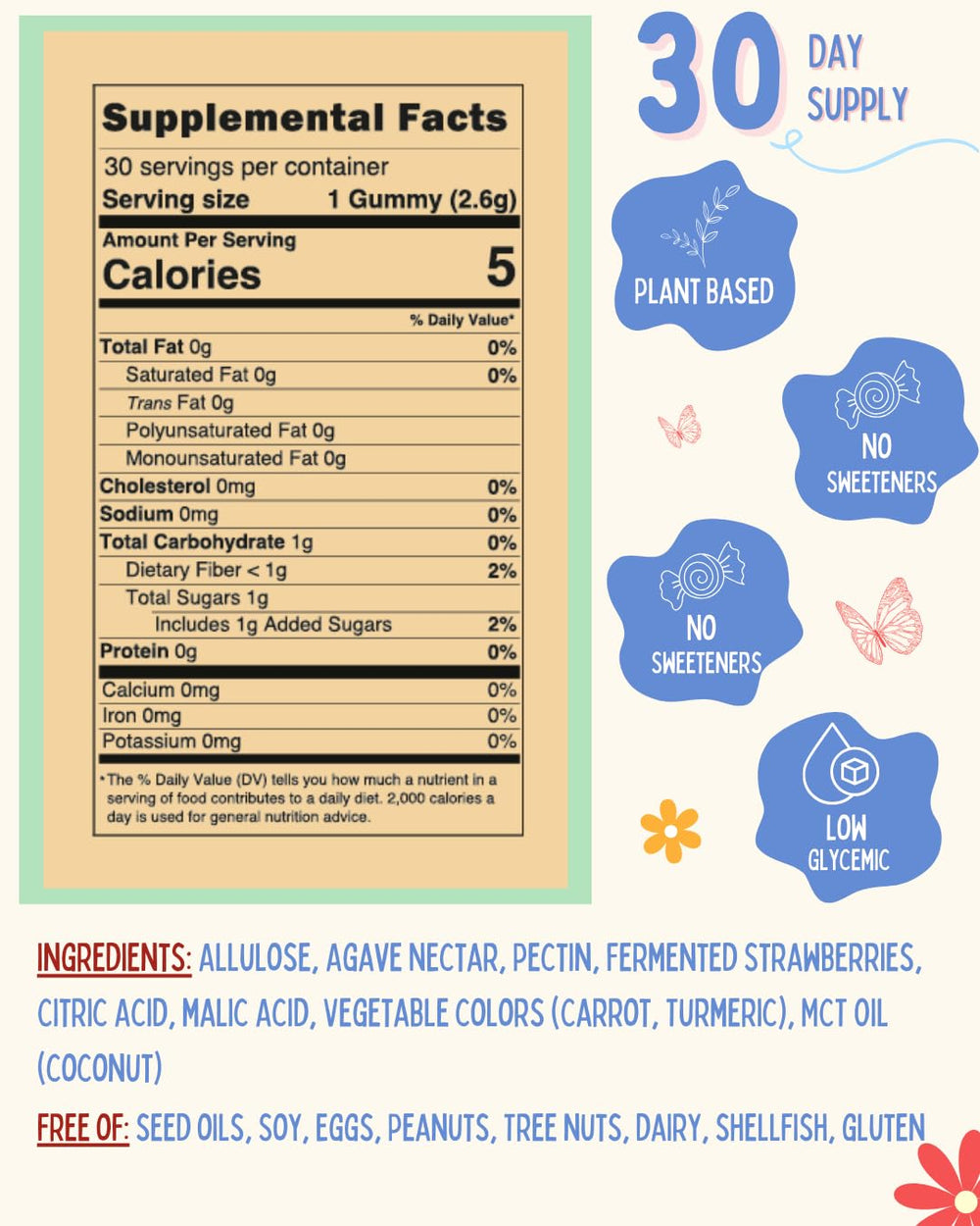 Close-up of Krunchy Kids gummies texture and color