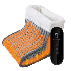 KSAHGAO foot heating pad in gray under desk provides cozy warmth for workdays.