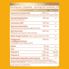 KUAFLY bottle nutrition facts panel conveying supplement details.