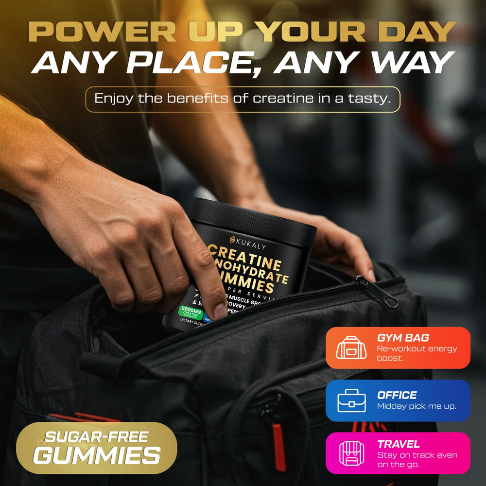 Kukaly Creatine Gummies pineapple chew offers tasty training support