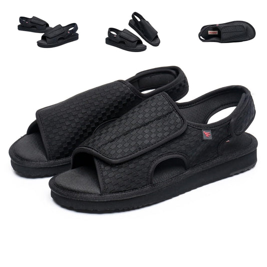 KUMUROETA open toe diabetic sandals front view shows wide fit for swollen feet