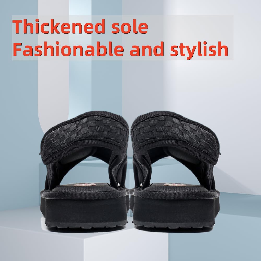KUMUROETA open toe diabetic sandals sole detail shows thickened, cushioned sole