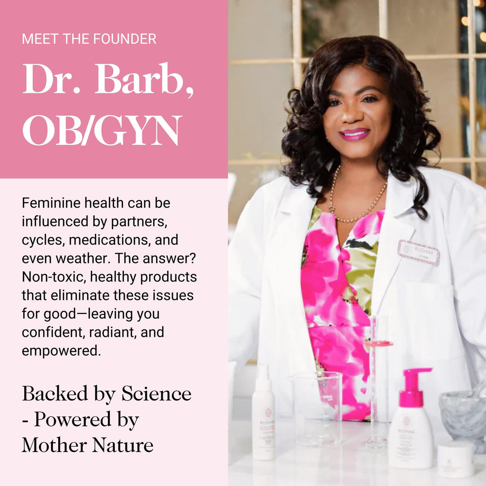 Product demonstrates a women-owned brand dedicated to feminine care.