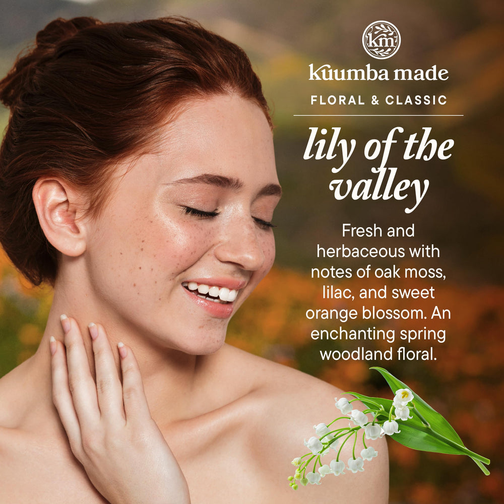 Close-up of cap on Kuumba Made Lily of the Valley fragrance oil
