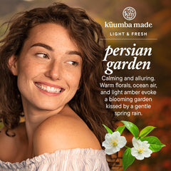 Kuumba Made Persian Garden Fragrance Oil packaging emphasizes vegan, cruelty-free ethics
