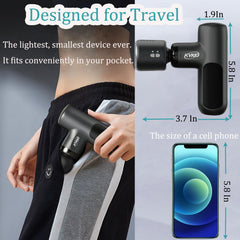 KVKID Mini Massager Gun shows 2000mAh battery life for hours of use.