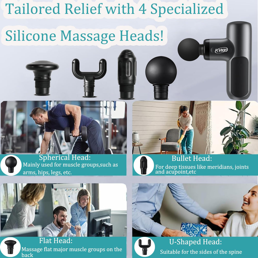 KVKID Mini Massager Gun ultra-quiet motor enables discreet use.