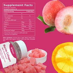 KXKLC Marine Collagen Gummies close-up showing chewy texture for convenient consumption