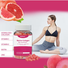 KXKLC Marine Collagen Gummies front label showing gluten-free and non-GMO