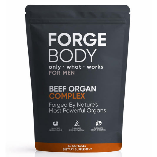 KXVUDE Forgebody beef organ bottle with capsules for daily wellness.