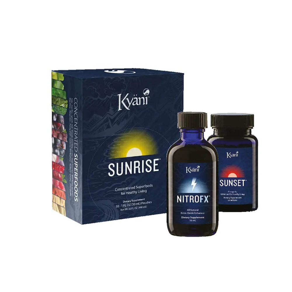 Kyani Triangle of Health FX Sunrise 30 packs, ideal for daily nutrient support during busy mornings.