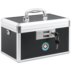 KYODOLED medication lock box front view shows compact home storage.