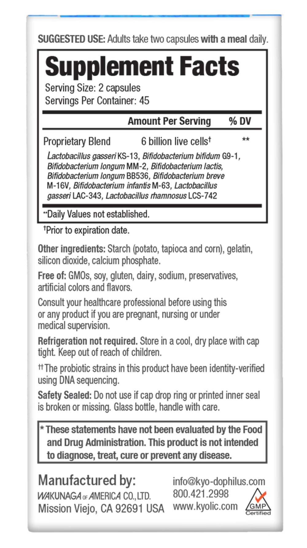 Kyolic packaging image showing ready-to-use probiotic supplement for on-the-go daily use