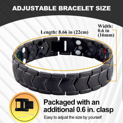 KYOSI three-row magnetic bracelet close-up in stainless steel showing durability.