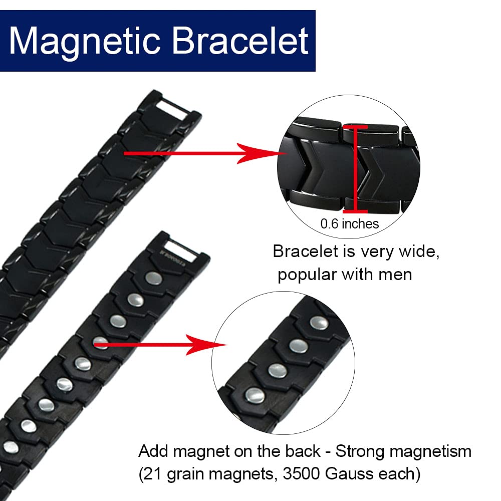 Close up of 316L links on KYOSI magnetic bracelet for durability