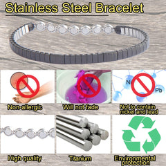 KYOSI energy balance bracelet in black and silver is a versatile accessory.