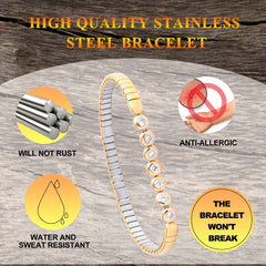 KYOSI magnetic bracelet gold color with zirconia accents for elegant daily style.