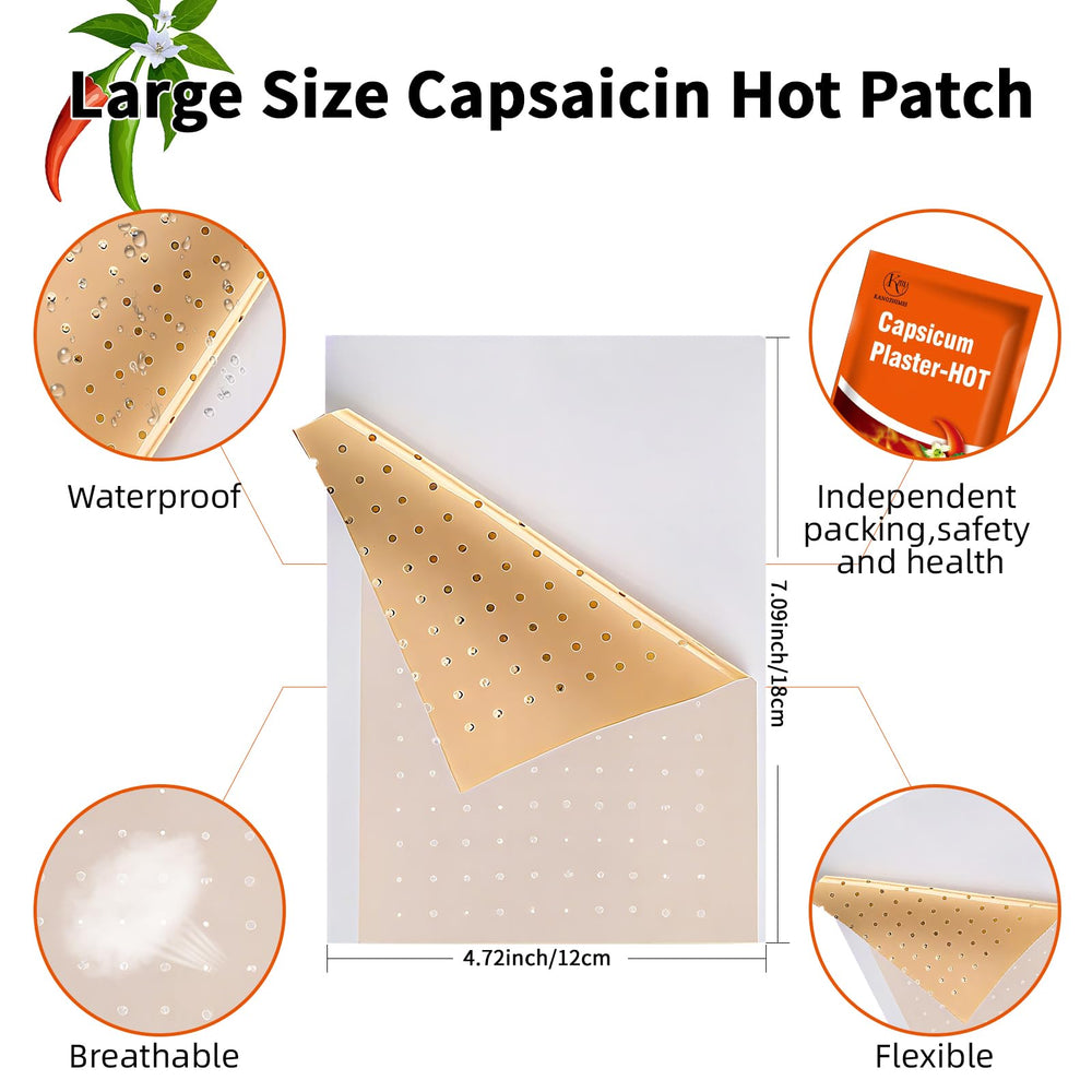 KZM KANGZHIMEI Capsaicin Patches XL on knee for targeted comfort