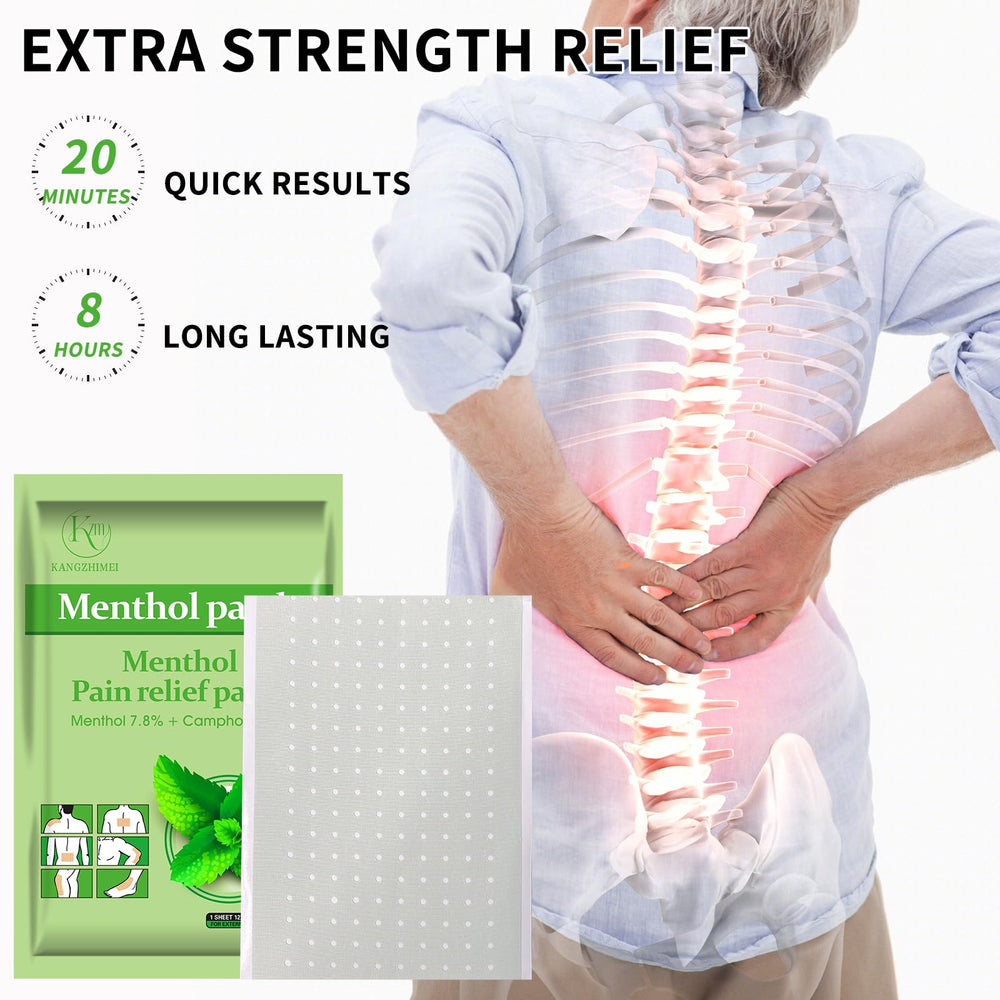 KZM Kangzhimei menthol patch for neck relief with quick cooling.