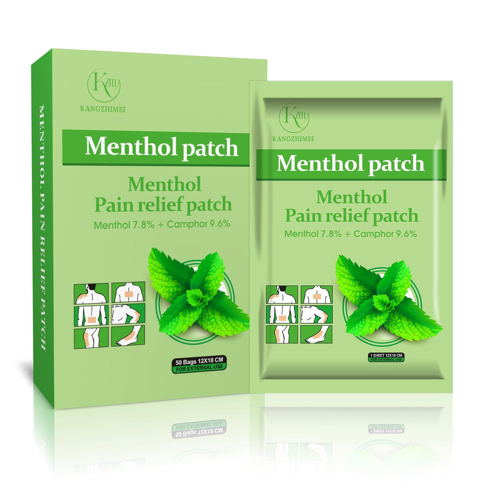 KZM Kangzhimei menthol patches back coverage for targeted cooling and comfort.