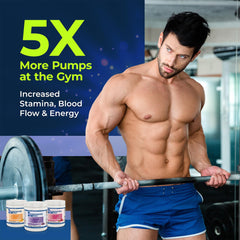 L-ARGININE PRO preworkout drink in a glass shows citrus orange flavor for hydration.