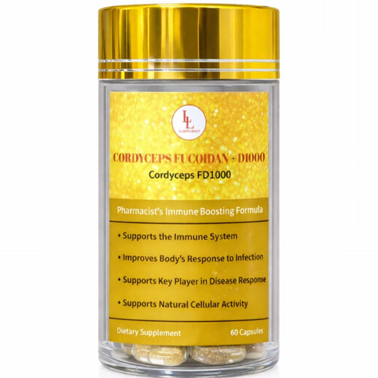 L and L Supplement Cordyceps FD1000 bottle for daily immune support