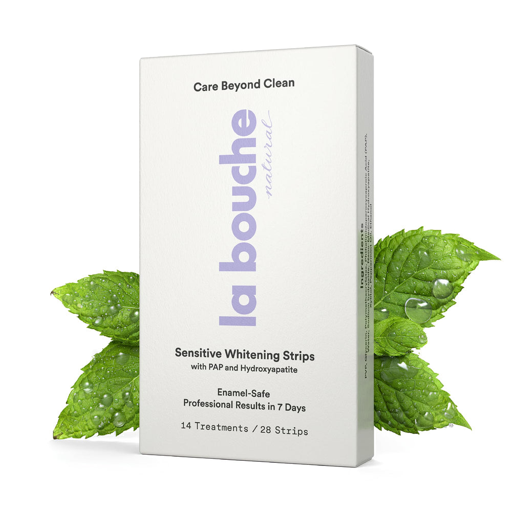La Bouche Natural packaging for enamel-safe whitening strips.
