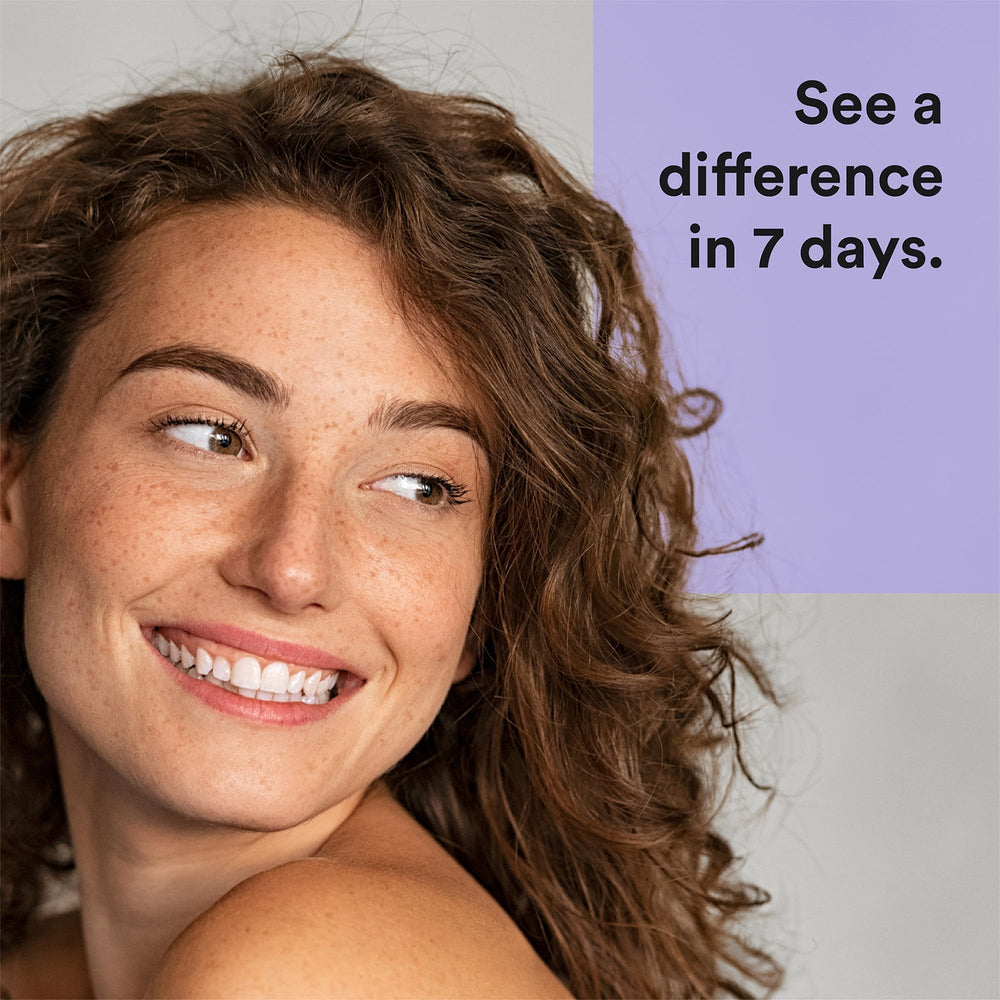 La Bouche Natural whitening strips applied to teeth for quick, mess-free whitening at home