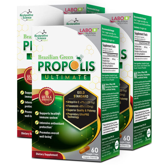 LABO Nutrition Brazilian Green Propolis Ultimate bottle for daily immune support.