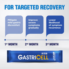LABO Nutrition GASTRICELL back packaging view provides storage and usage notes.