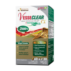 LABO Nutrition VesseCLEAR CX bottle and capsules for daily circulation support