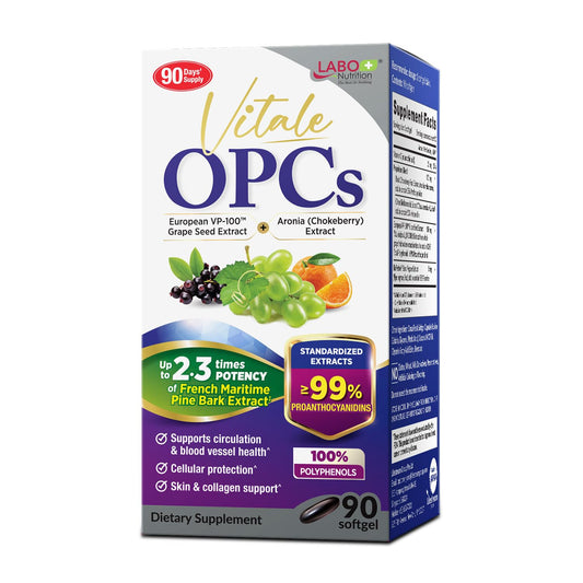 LABO Nutrition Vitale OPCs bottle for convenient antioxidant support.