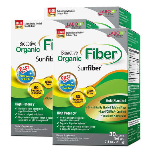 LABO Nutrition Sunfiber PHGG powder dissolves easily in water for a tasteless daily mix.