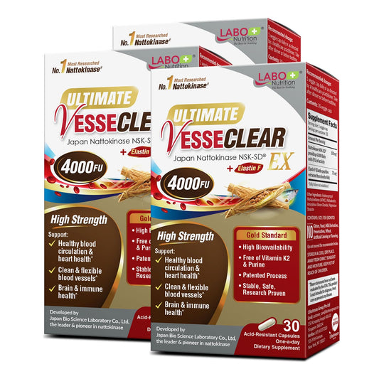 LABO Nutrition Ultimate VesseCLEAR EX bottle front showing premium capsules for daily support